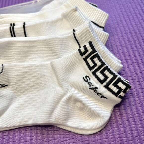 New Men's 5 Pairs Low Cut White Socks 70% Cotton Shoe 6-12 w Zip Gift Bag Sport - Picture 4 of 8